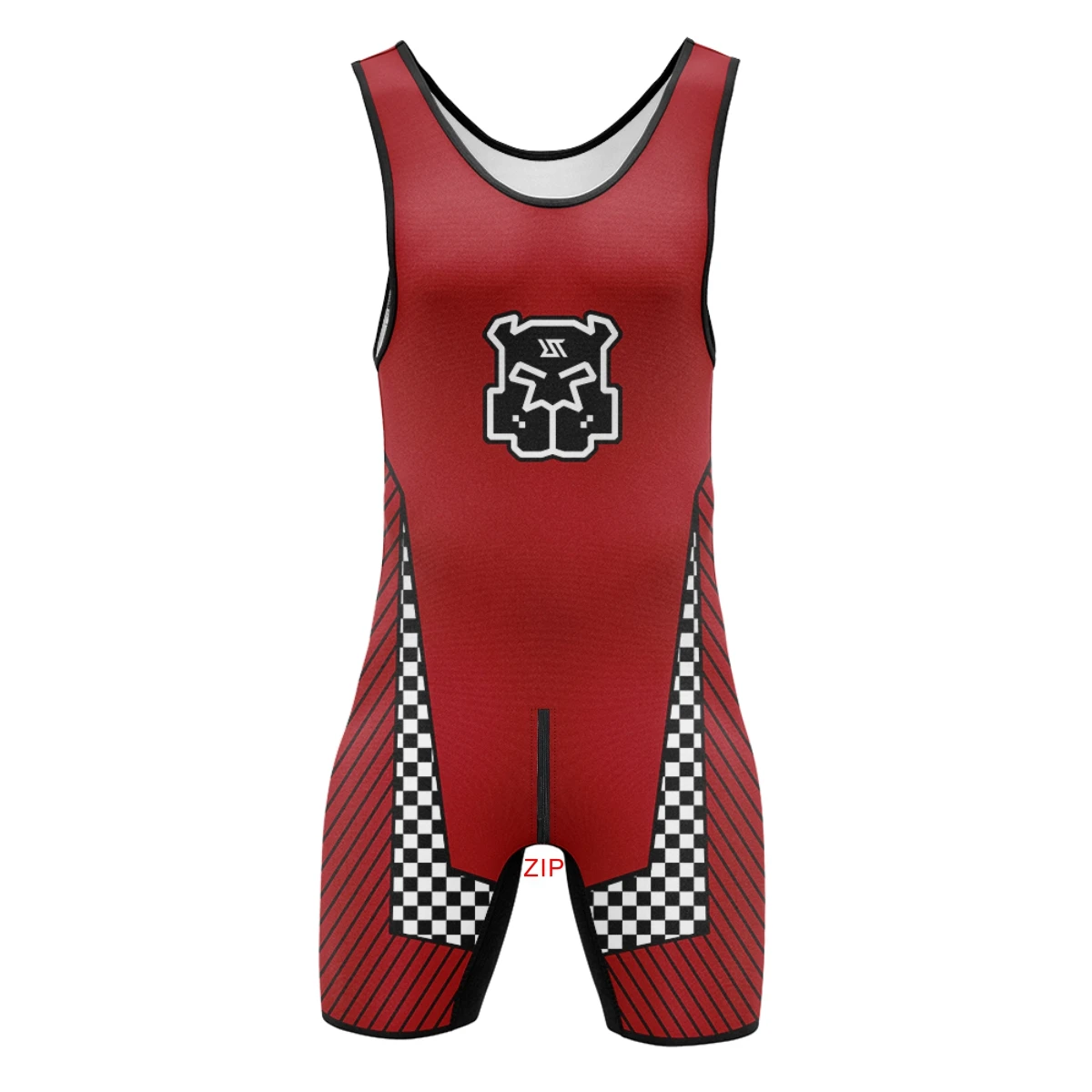 Mens Wrestling Singlets Front And Back Zipper Dog SexyMan Bodysuits RT One-Piece Undershirts Powerlifting Sleeveless Sleepwear