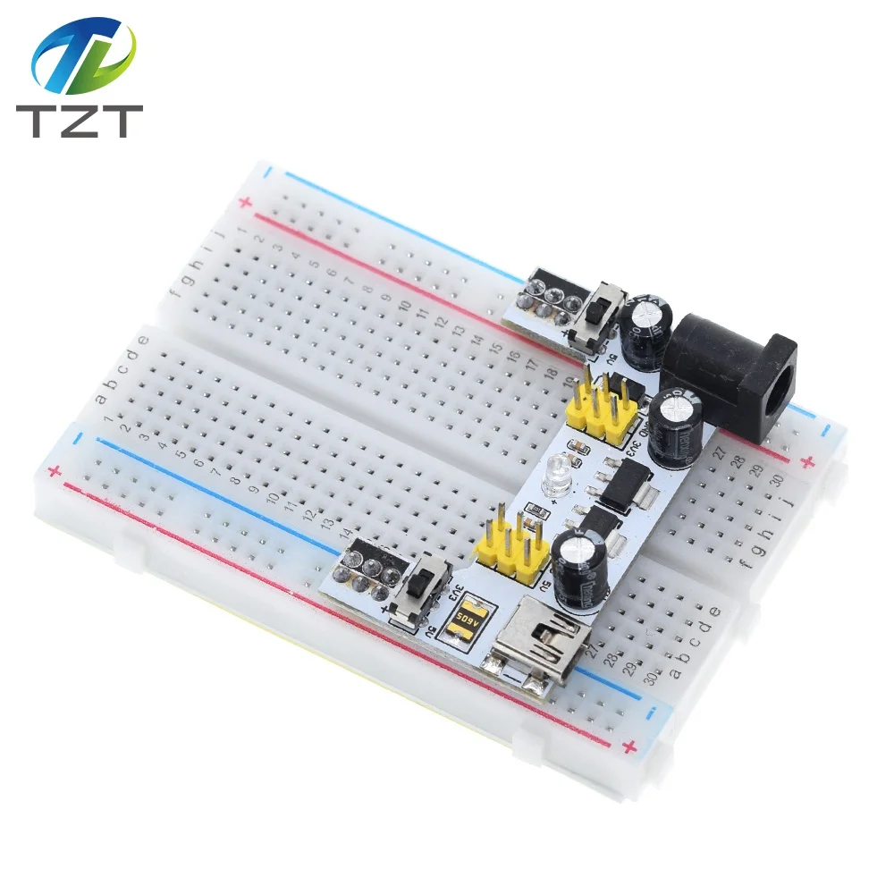 3.3V/5V MB102 Breadboard power module+ 400 points Solderless Prototype Bread board kit +65 Flexible jumper wires for arduino