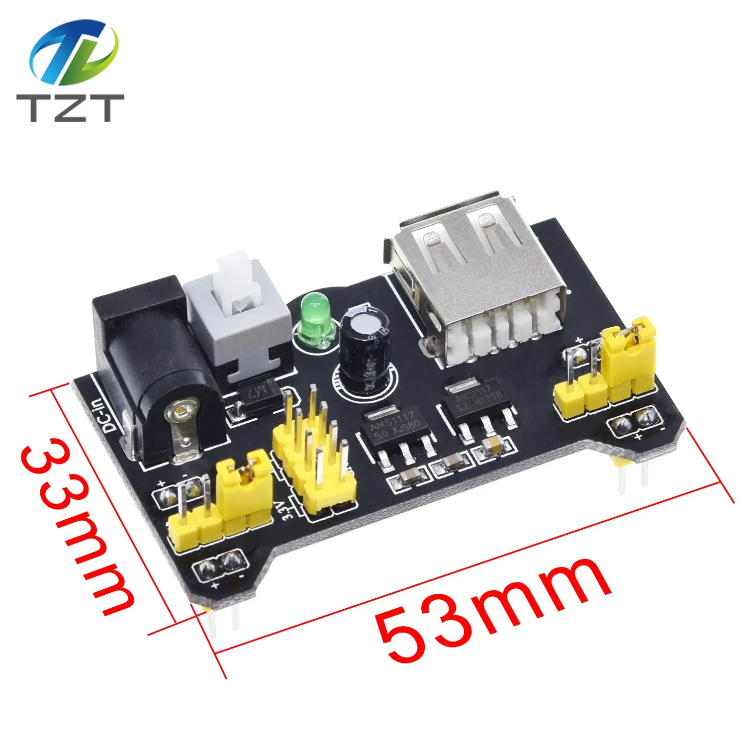 3.3V/5V MB102 Breadboard power module+ 400 points Solderless Prototype Bread board kit +65 Flexible jumper wires for arduino