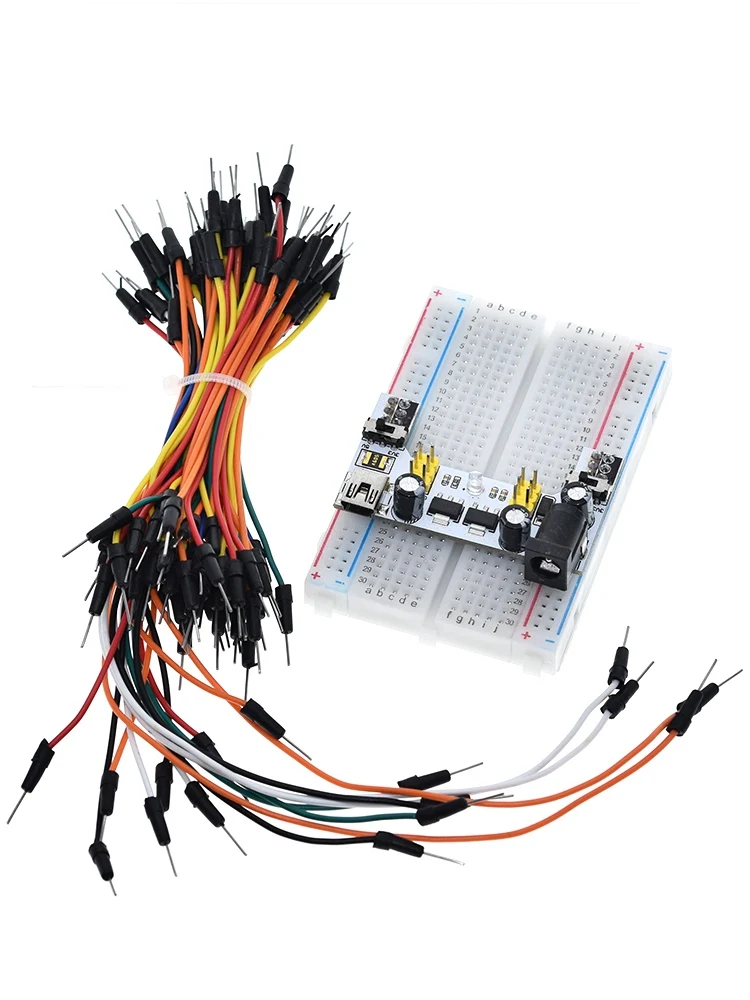 3.3V/5V MB102 Breadboard power module+ 400 points Solderless Prototype Bread board kit +65 Flexible jumper wires for arduino