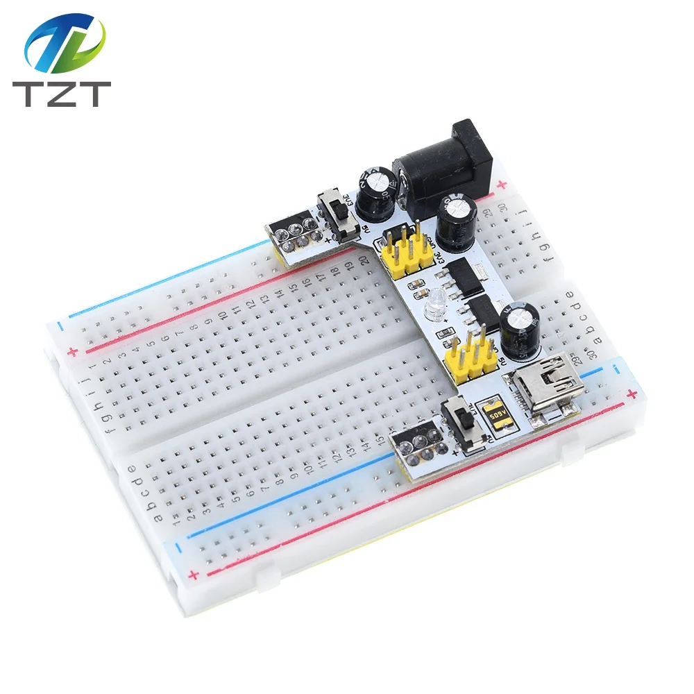 3.3V/5V MB102 Breadboard power module+ 400 points Solderless Prototype Bread board kit +65 Flexible jumper wires for arduino
