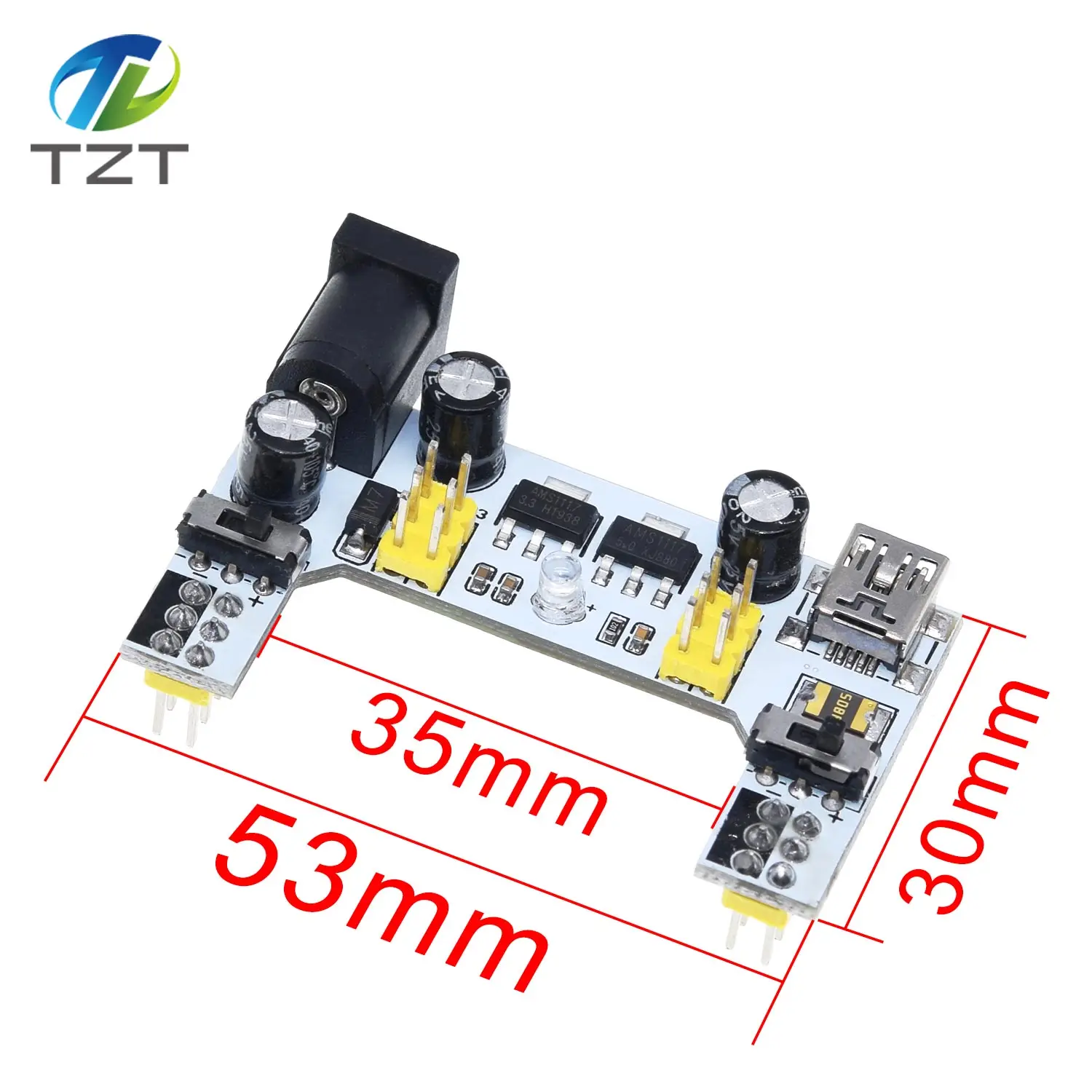 3.3V/5V MB102 Breadboard power module+ 400 points Solderless Prototype Bread board kit +65 Flexible jumper wires for arduino