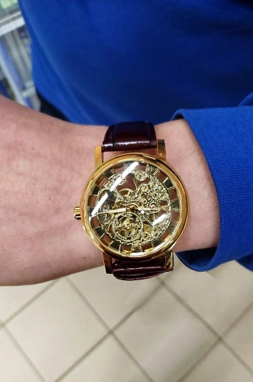 Winner Transparent Fashion Case Luxury Casual Design Leather Strap Mens Watches Top Brand Luxury Mechanical Skeleton Watch