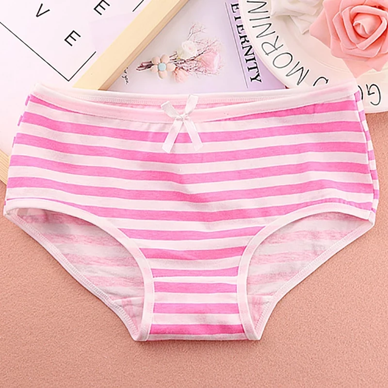 Japanese Anime Blue White Striped Panties Underwear Lolita Pink Briefs Lingerie Cute Soft Breathable Underpants Female Gifts New