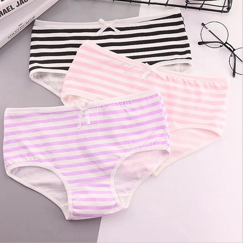 Japanese Anime Blue White Striped Panties Underwear Lolita Pink Briefs Lingerie Cute Soft Breathable Underpants Female Gifts New