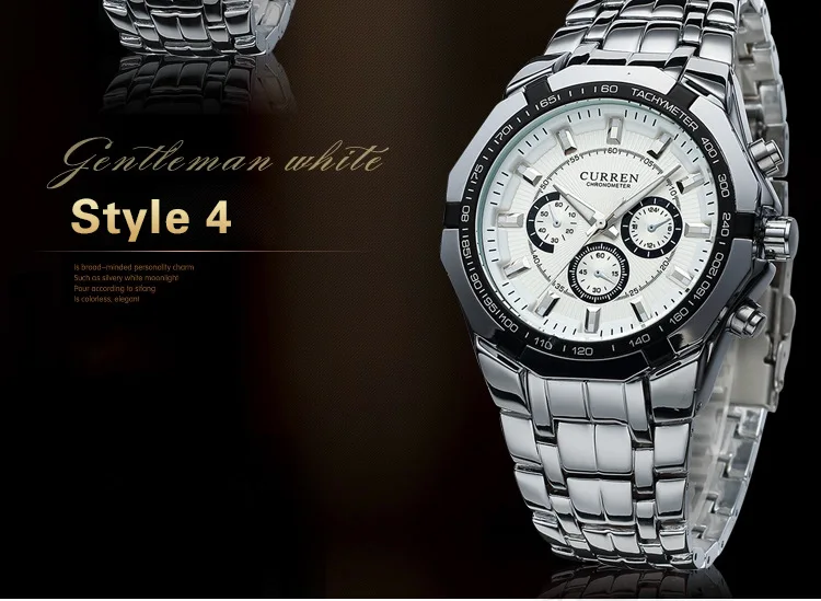 CURREN Men Luxury Brand Military Sport Mens Watches Full Steel Quartz Clock Men's Waterproof Business Watch relogio masculino