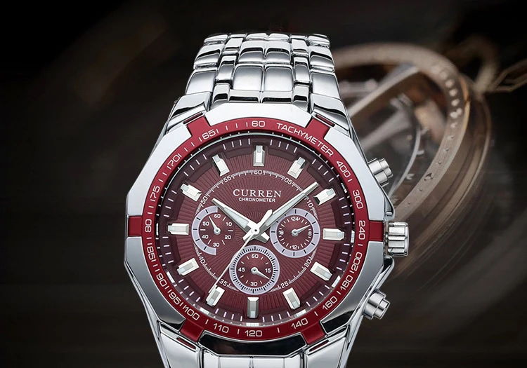CURREN Men Luxury Brand Military Sport Mens Watches Full Steel Quartz Clock Men's Waterproof Business Watch relogio masculino