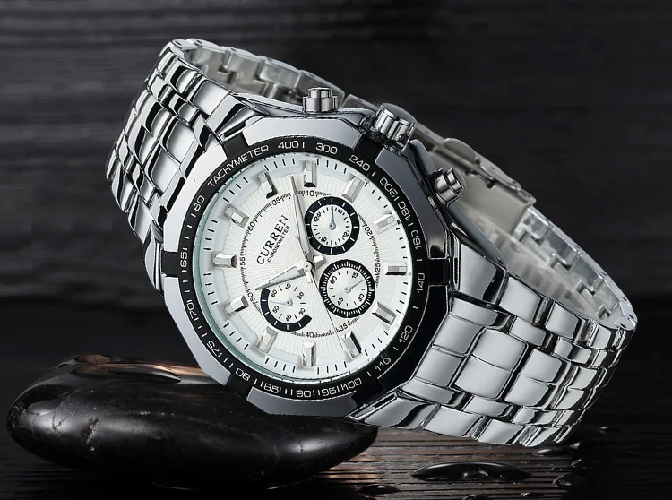 CURREN Men Luxury Brand Military Sport Mens Watches Full Steel Quartz Clock Men's Waterproof Business Watch relogio masculino