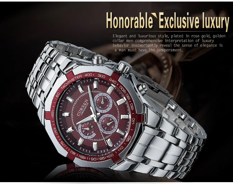 CURREN Men Luxury Brand Military Sport Mens Watches Full Steel Quartz Clock Men's Waterproof Business Watch relogio masculino