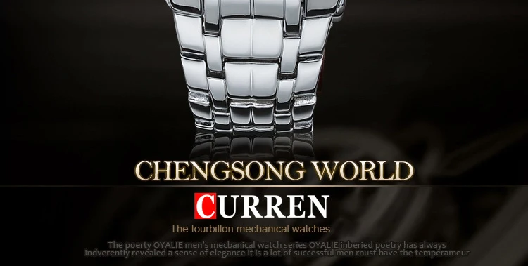 CURREN Men Luxury Brand Military Sport Mens Watches Full Steel Quartz Clock Men's Waterproof Business Watch relogio masculino