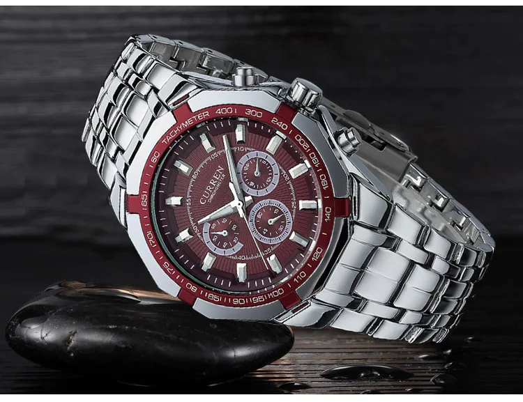CURREN Men Luxury Brand Military Sport Mens Watches Full Steel Quartz Clock Men's Waterproof Business Watch relogio masculino
