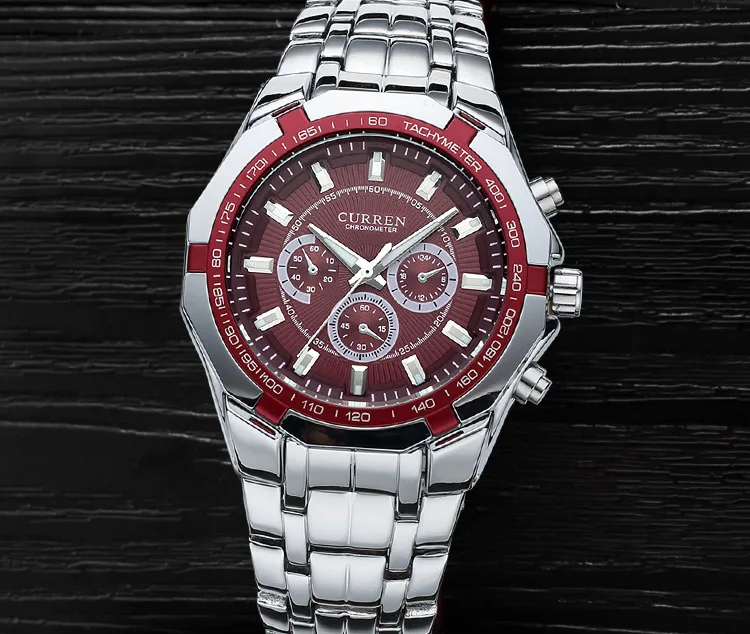 CURREN Men Luxury Brand Military Sport Mens Watches Full Steel Quartz Clock Men's Waterproof Business Watch relogio masculino