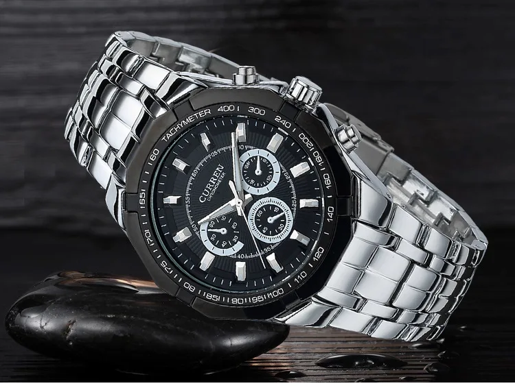 CURREN Men Luxury Brand Military Sport Mens Watches Full Steel Quartz Clock Men's Waterproof Business Watch relogio masculino