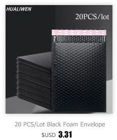20 PCS/Lot Black Foam Envelope Bags Self Seal Mailers Padded Shipping Envelopes With Bubble Mailing Bag Shipping Packages Bag