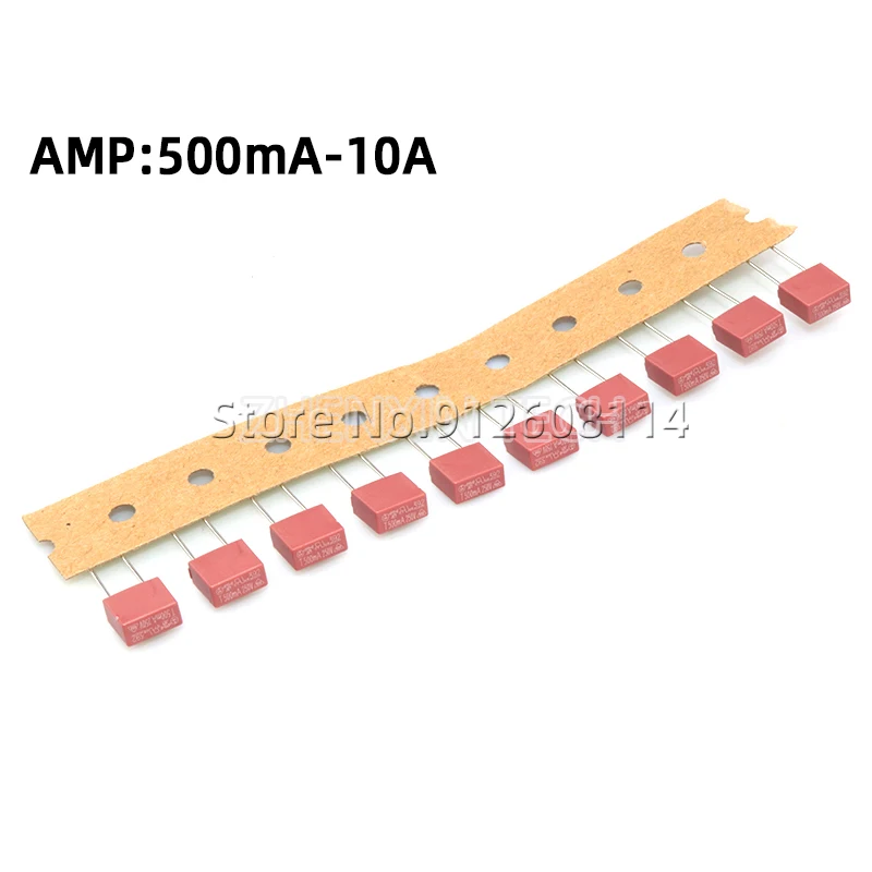 20Pcs 392 Square Fuse 0.5A 1A 2A 2.5A 3.15A 4A 5A 6.3A 8A 10A 250V Plastic Fuse T2A LCD TV Power Board Commonly Slow Blow Fuse