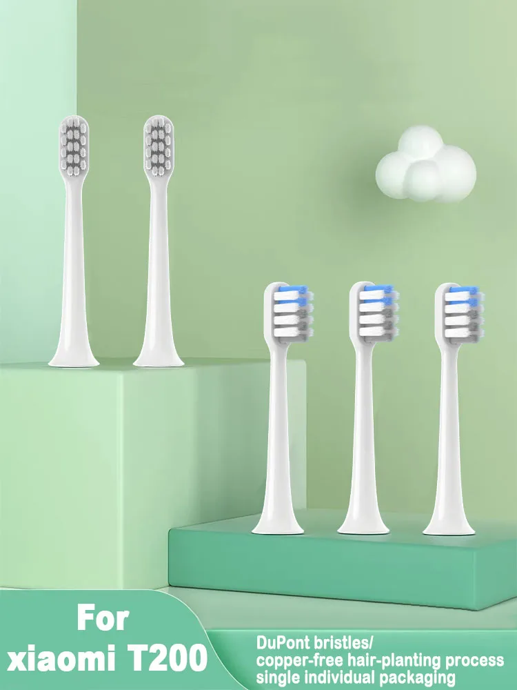4PCS Replacement Brush Heads For Xiaomi Mijia T200 Sonic Electric Toothbrush Head Soft Bristle