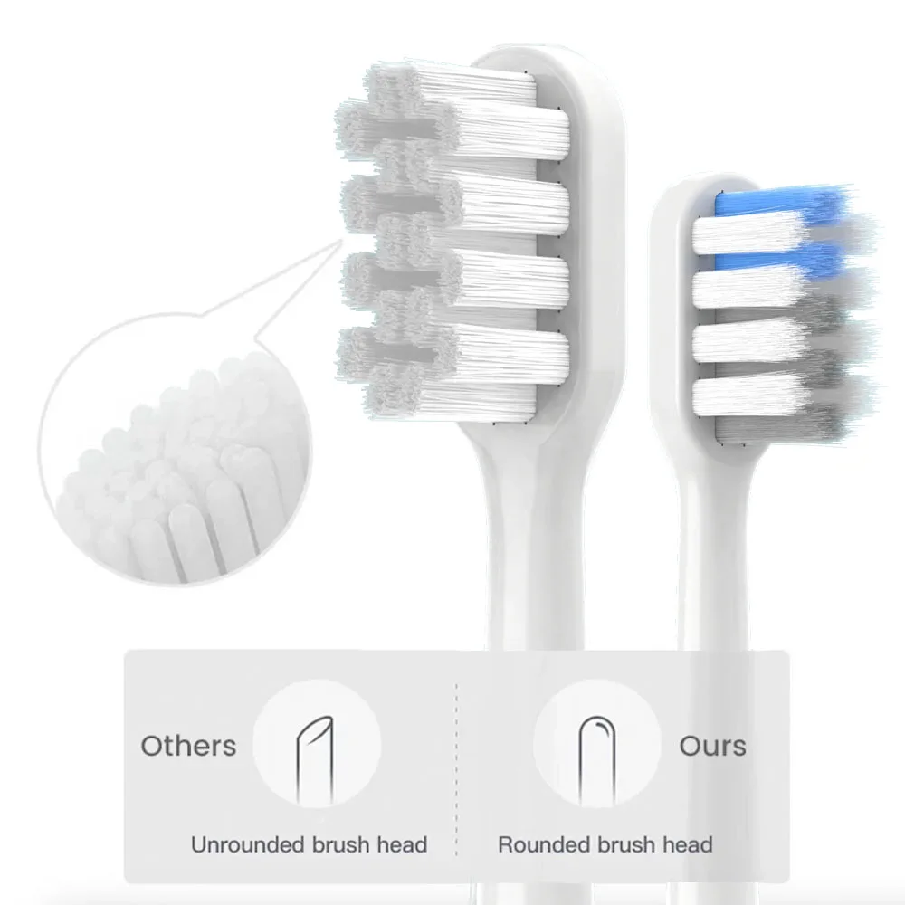 4PCS Replacement Brush Heads For Xiaomi Mijia T200 Sonic Electric Toothbrush Head Soft Bristle