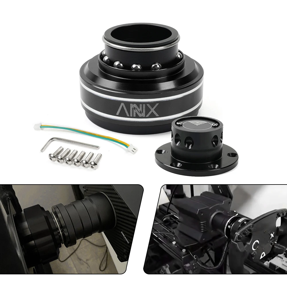 MUGE-New 6 Hole Racing Simulator Game Steering Wheel Quick Release Hub Adapter 70MM For MOZA Simagic M10 A/Mini Euro Truck QR040