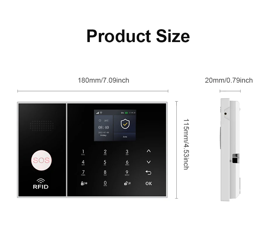 PGST WiFi 4G 2G GSM Home Alarm System Works with Tuya Smart Life Security Protection Alarm Security System Motion Door Sensor