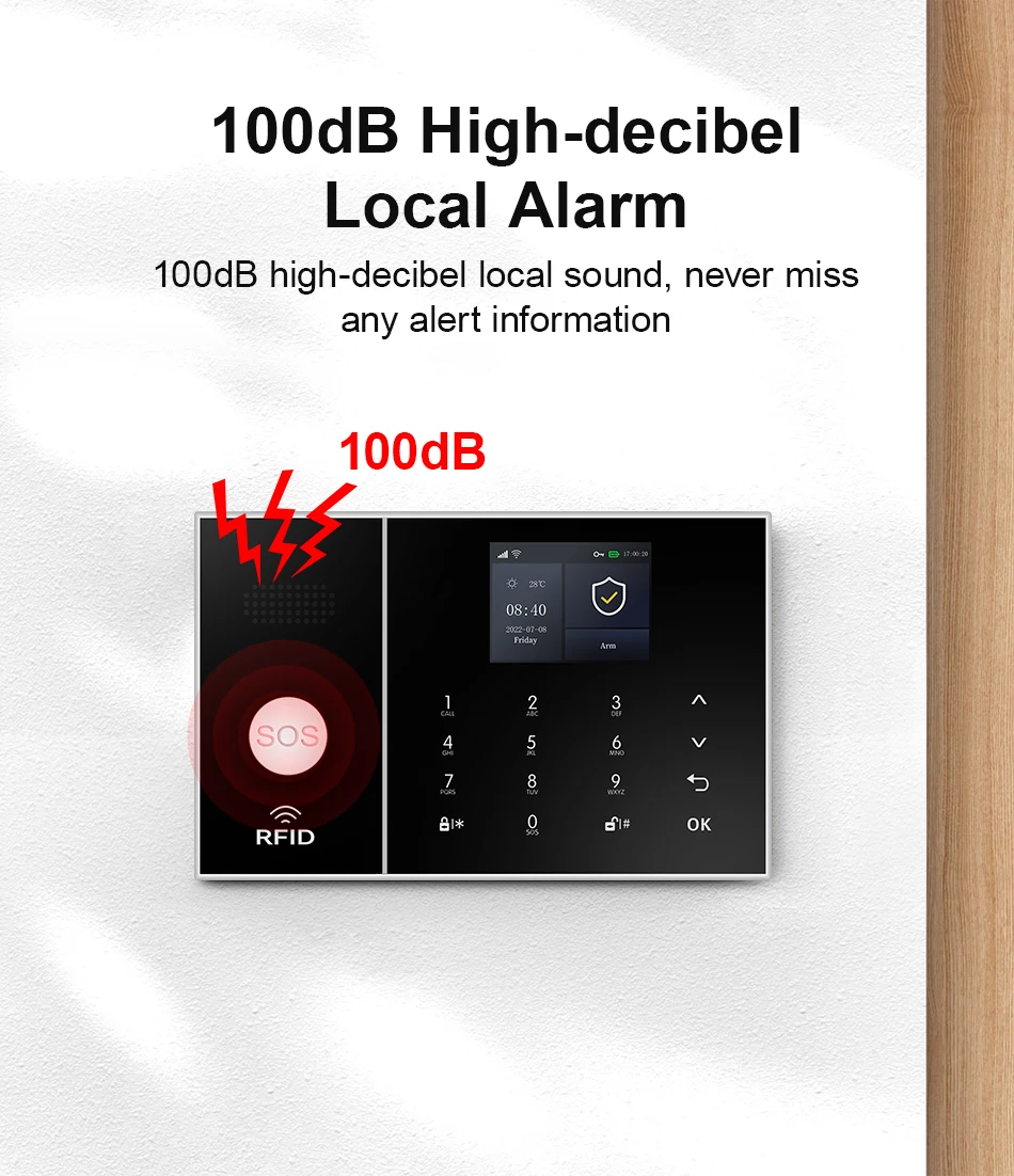 PGST WiFi 4G 2G GSM Home Alarm System Works with Tuya Smart Life Security Protection Alarm Security System Motion Door Sensor