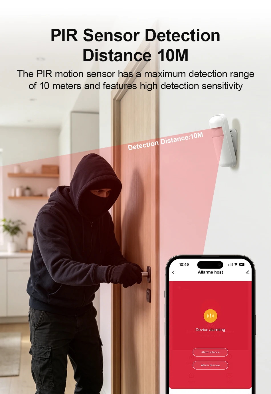 PGST WiFi 4G 2G GSM Home Alarm System Works with Tuya Smart Life Security Protection Alarm Security System Motion Door Sensor