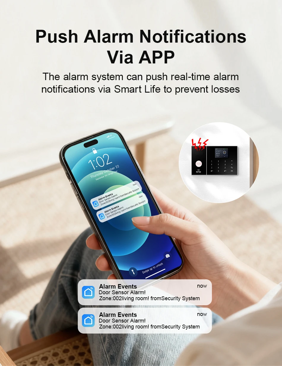 PGST WiFi 4G 2G GSM Home Alarm System Works with Tuya Smart Life Security Protection Alarm Security System Motion Door Sensor