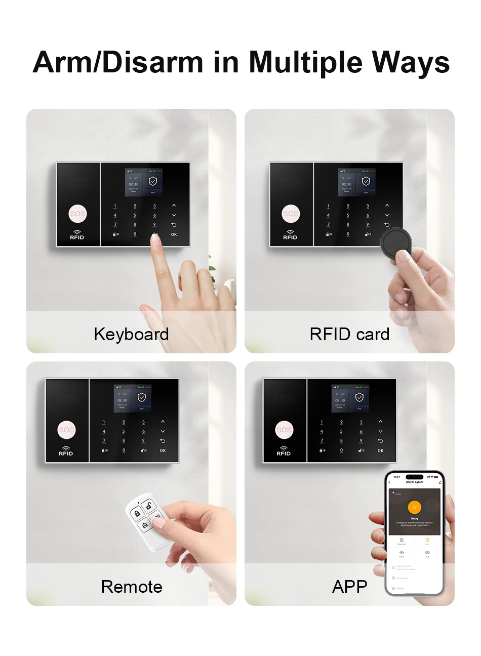 PGST WiFi 4G 2G GSM Home Alarm System Works with Tuya Smart Life Security Protection Alarm Security System Motion Door Sensor
