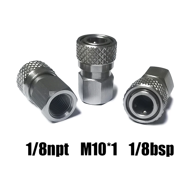 HPA High Pressure Air 8mm Quick Disconnect Male Female Adapter, Fill Nipple 1/8NPT 1/8BSPP M10*1 M8*1 Stainless Steel