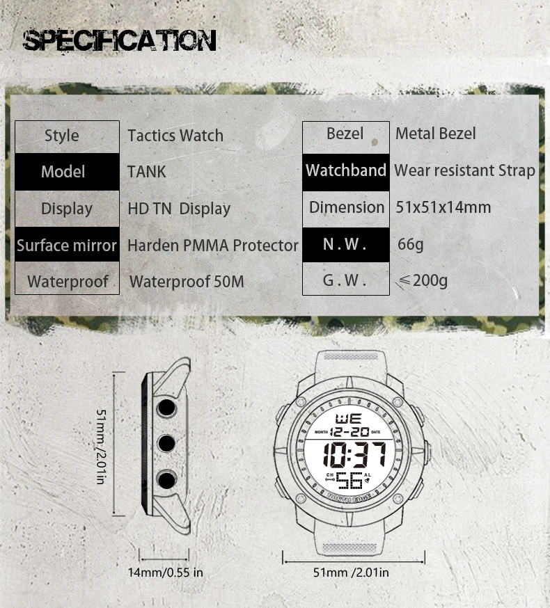 NORTH EDGE Mens Digital Watches Army Military World Time Alarm Sport Stopwatch For Male Waterproof 50M Wristwatch 2022 Relogios