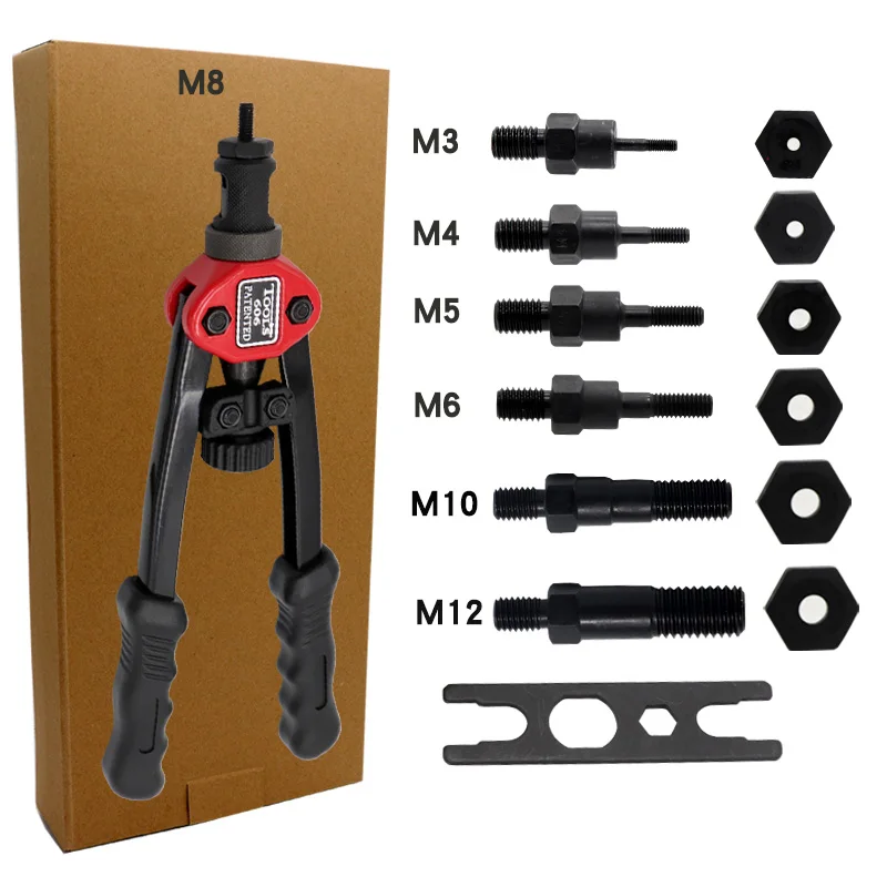 HIFESON Hand Threaded Rivet Nut Gun 70/95/300PCS Nuts Insert Manual Riveter Rivnut Tool for M3 M4 M5 M6 M8 M10 M12 Nut