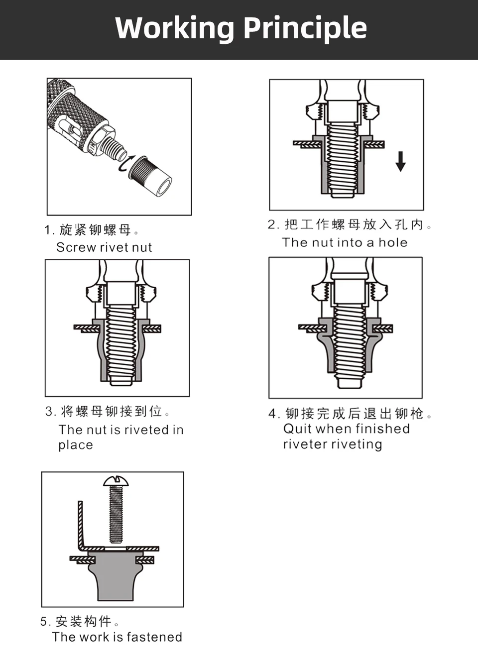 HIFESON Hand Threaded Rivet Nut Gun 70/95/300PCS Nuts Insert Manual Riveter Rivnut Tool for M3 M4 M5 M6 M8 M10 M12 Nut