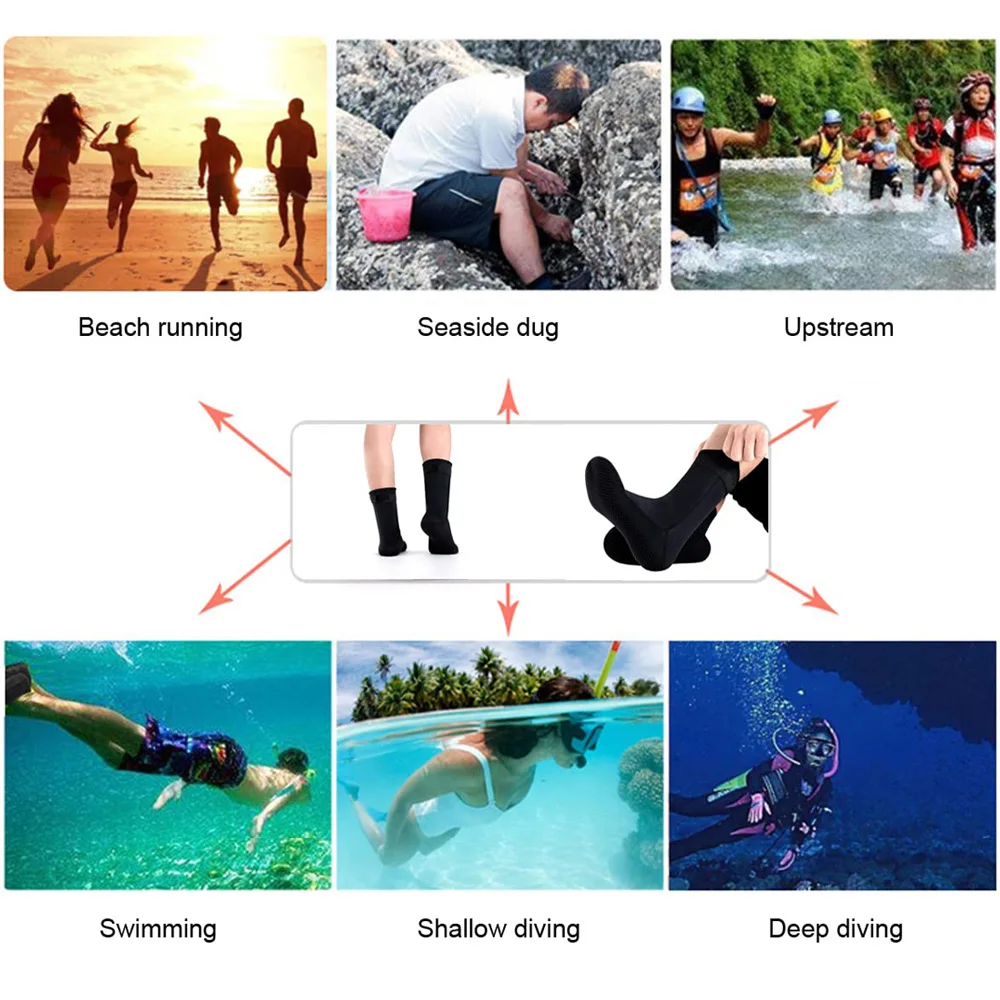 3mm&5mm Neoprene Diving Socks Non-slip Adult Warm Patchwork Elasticity Wetsuit Shoes Surfing Boots for Swimming Snorkeling