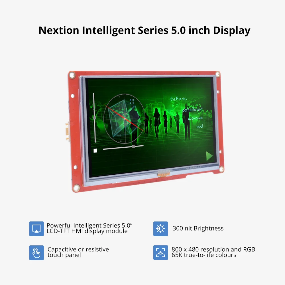 Nextion 5.0 Inch LCD-TFT HMI Display Module Intelligent Series RGB 65K Color Capacitive/Resistive Touch Panel Without  Enclosure