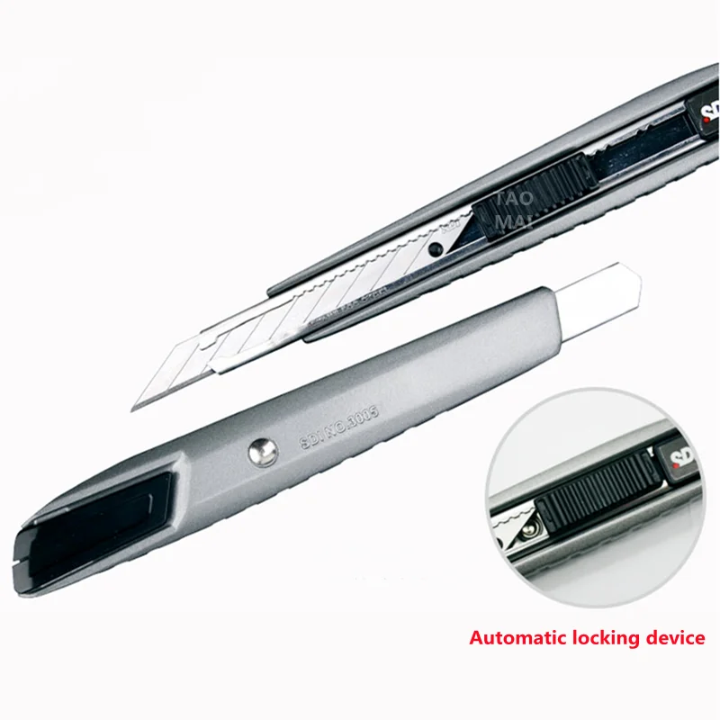 Aluminum Alloy Utility Knife 30 Degree 9mm Sharp Angle Blade Cutting Paper/Leather Carving Craft Knife Metal Knife Stationery