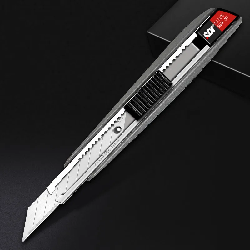 Aluminum Alloy Utility Knife 30 Degree 9mm Sharp Angle Blade Cutting Paper/Leather Carving Craft Knife Metal Knife Stationery