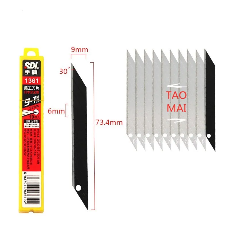 Aluminum Alloy Utility Knife 30 Degree 9mm Sharp Angle Blade Cutting Paper/Leather Carving Craft Knife Metal Knife Stationery