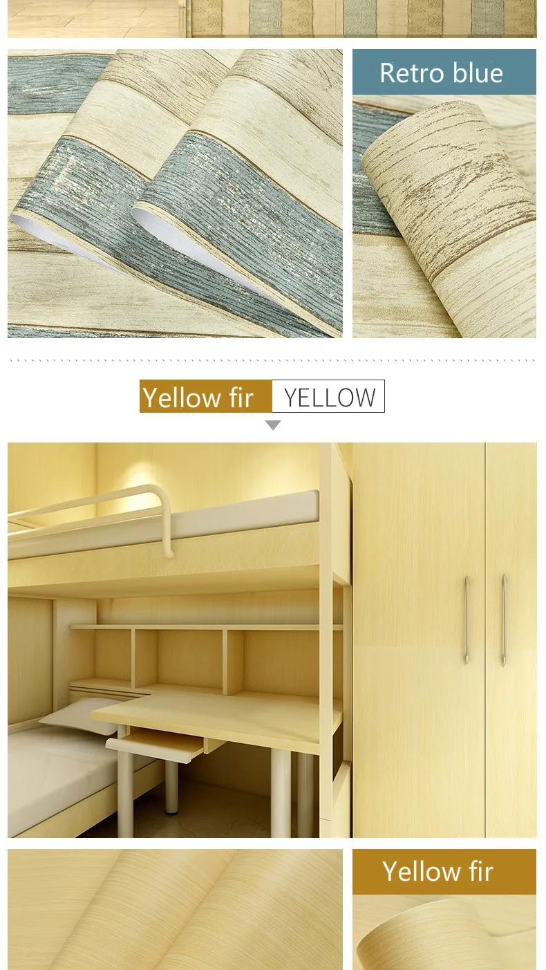 Wood Grain DIY Sticker PVC Self Adhesive Waterproof Wallpapers Renovation Furnitures Wall Stickers Home Decor Sticky Paper Decal