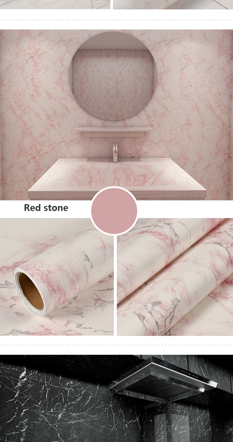 Marble Vinyl Film DIY Self Adhesive Wallpaper Bathroom Kitchen Cupboard Countertops Contact Paper PVC Waterproof Wall Stickers