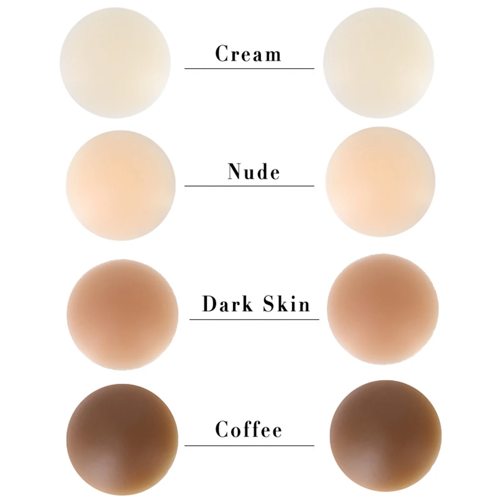 Round Shape Reusable Silicone Nipple Covers Invisible Seamless Breast Petals No Show Full Coverage Nip Pasties Sticky Bra