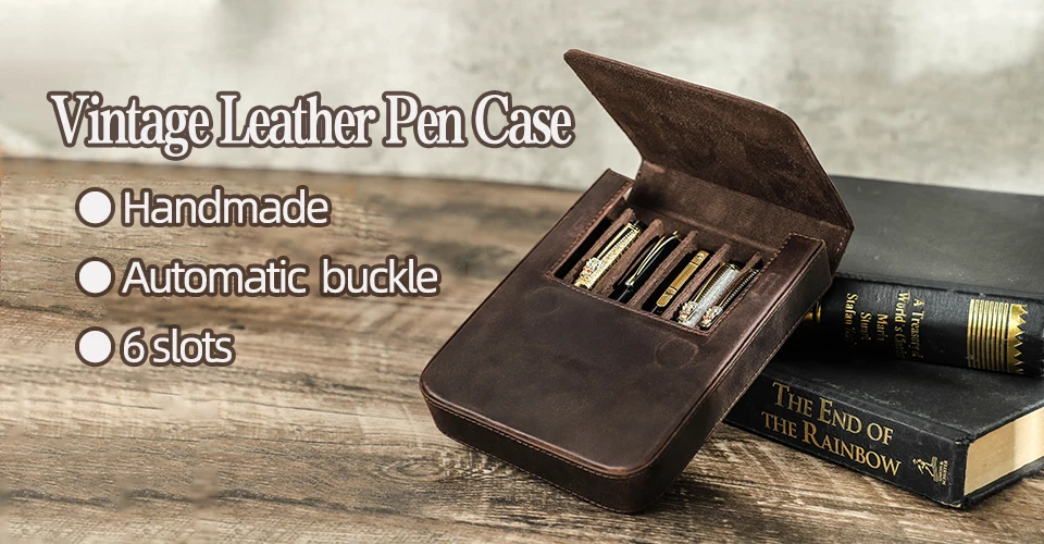Contact's Family Luxury Leather Pen Tray 1/2/3 Slots Pens Holder Display Pen Stand Microfiber Desktop Organizer Home Office Use