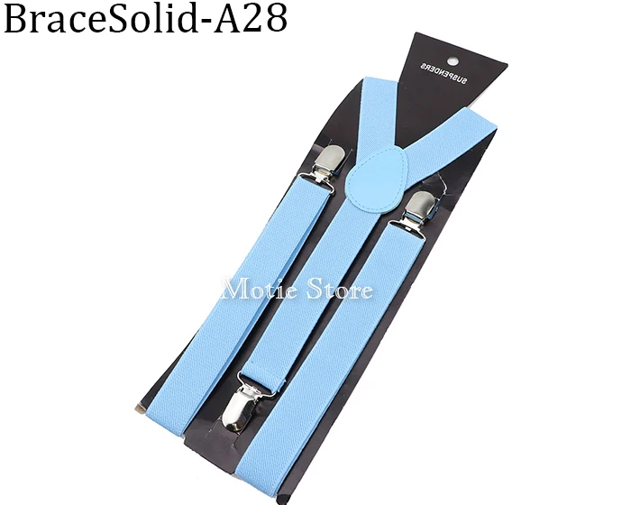 Solid Color Unisex Suspenders Clip-on Buckle Men Straps Adjustable Elastic Y-Back Braces For Wedding Suit Skirt Accessories Gift