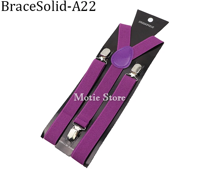 Solid Color Unisex Suspenders Clip-on Buckle Men Straps Adjustable Elastic Y-Back Braces For Wedding Suit Skirt Accessories Gift