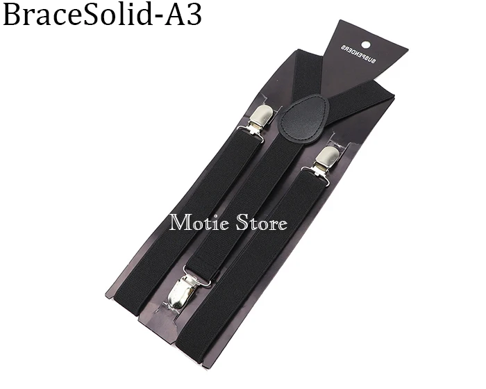 Solid Color Unisex Suspenders Clip-on Buckle Men Straps Adjustable Elastic Y-Back Braces For Wedding Suit Skirt Accessories Gift