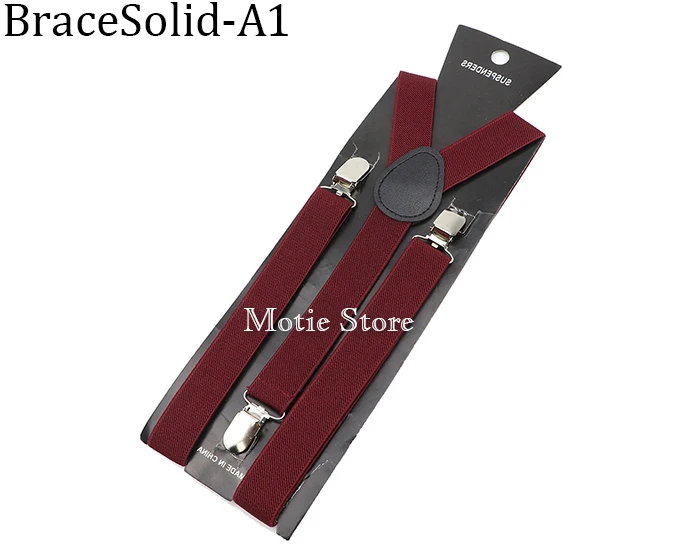 Solid Color Unisex Suspenders Clip-on Buckle Men Straps Adjustable Elastic Y-Back Braces For Wedding Suit Skirt Accessories Gift
