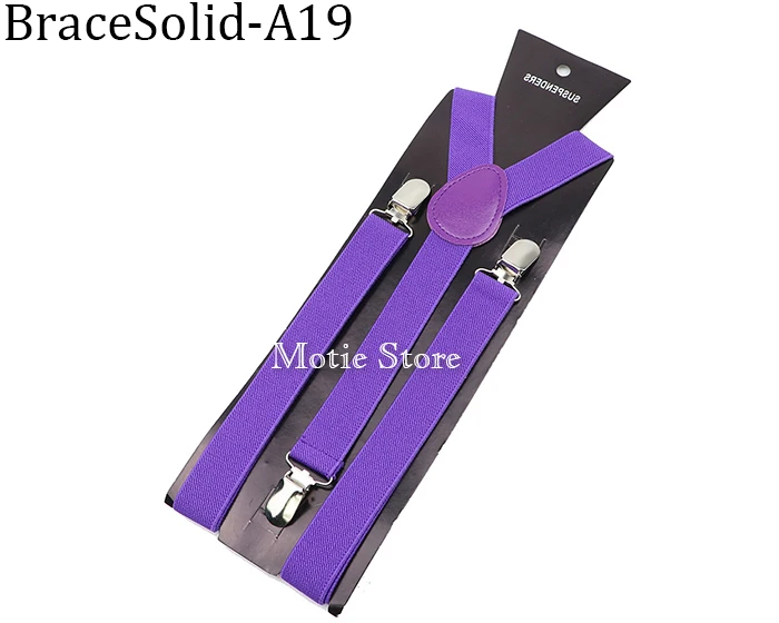 Solid Color Unisex Suspenders Clip-on Buckle Men Straps Adjustable Elastic Y-Back Braces For Wedding Suit Skirt Accessories Gift