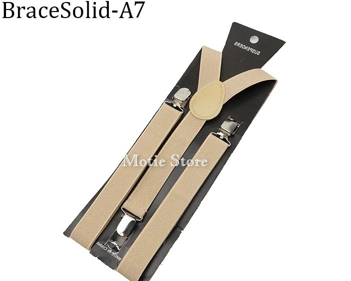 Solid Color Unisex Suspenders Clip-on Buckle Men Straps Adjustable Elastic Y-Back Braces For Wedding Suit Skirt Accessories Gift