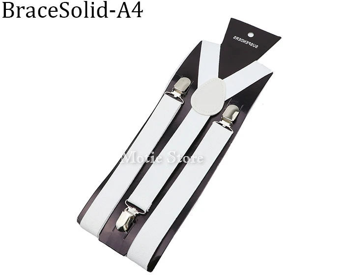Solid Color Unisex Suspenders Clip-on Buckle Men Straps Adjustable Elastic Y-Back Braces For Wedding Suit Skirt Accessories Gift