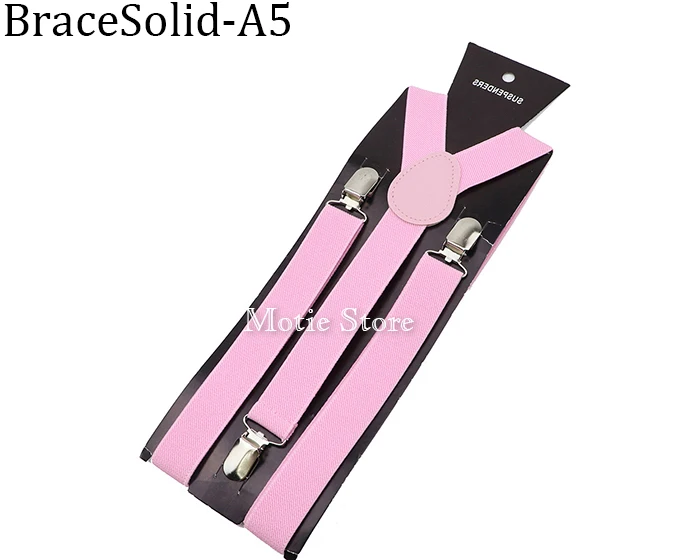 Solid Color Unisex Suspenders Clip-on Buckle Men Straps Adjustable Elastic Y-Back Braces For Wedding Suit Skirt Accessories Gift
