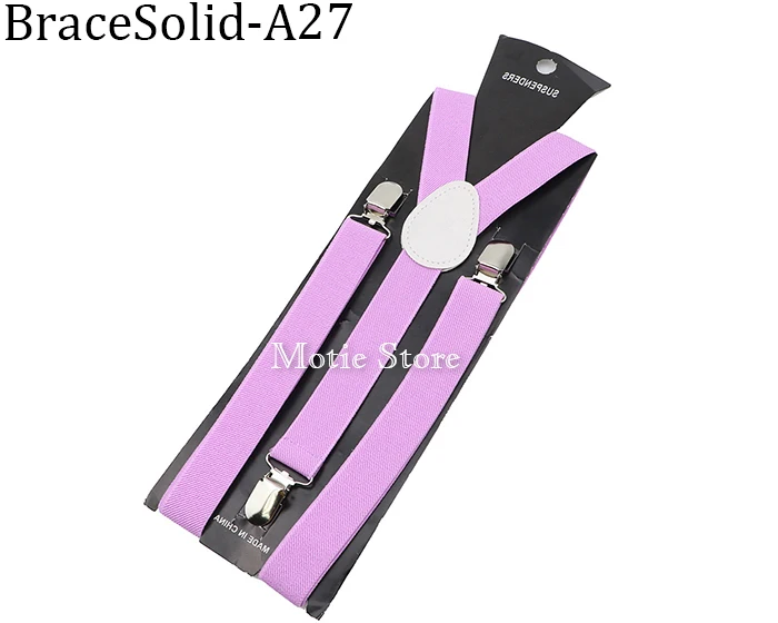 Solid Color Unisex Suspenders Clip-on Buckle Men Straps Adjustable Elastic Y-Back Braces For Wedding Suit Skirt Accessories Gift