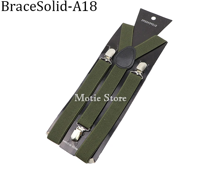 Solid Color Unisex Suspenders Clip-on Buckle Men Straps Adjustable Elastic Y-Back Braces For Wedding Suit Skirt Accessories Gift